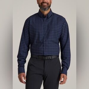 Good Man Brand | Gingham Button Down Shirt in Blue Size XL